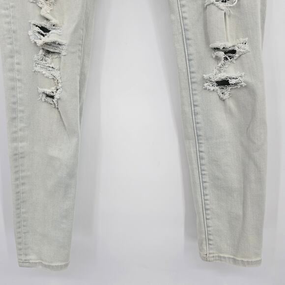 NEW American Eagle AEO Denim Distressed Skinny Jeans Light Wash Size 4 Short - Picture 12 of 16